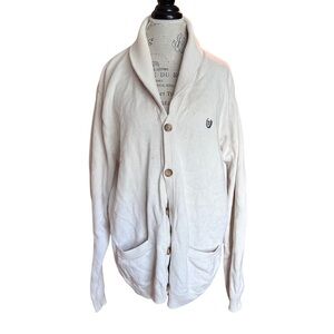 Chaps Men's Cream Shawl Collar Cardigan